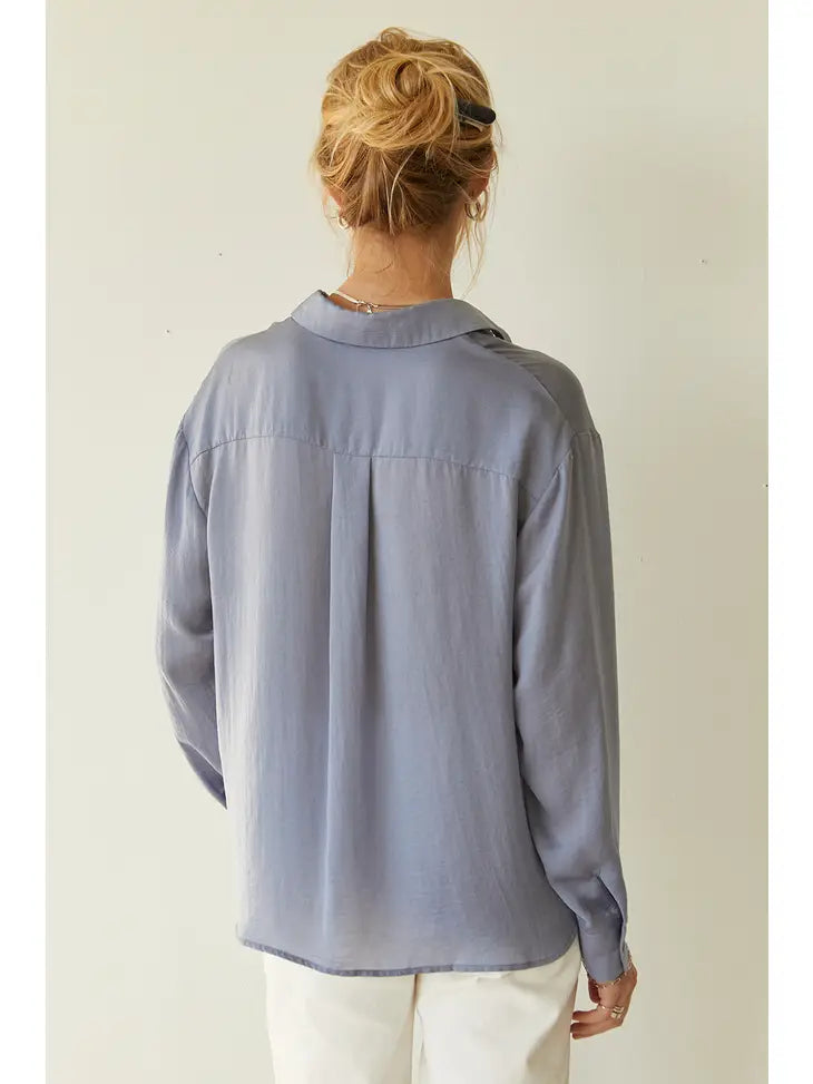 Ocean Satin Top-Final Sale