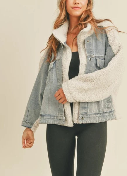 Teddi Denim Sherpa Jacket