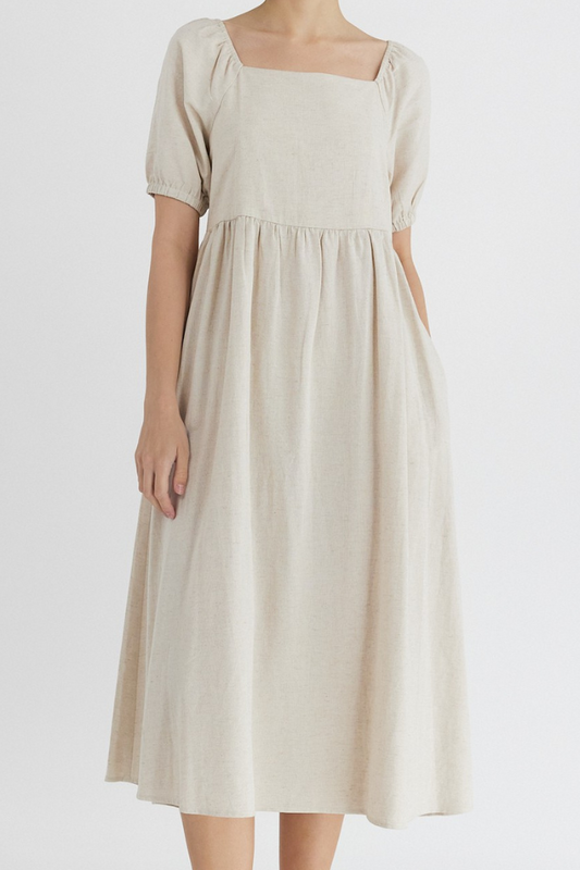 Kate Linen Midi Dress-Final Sale