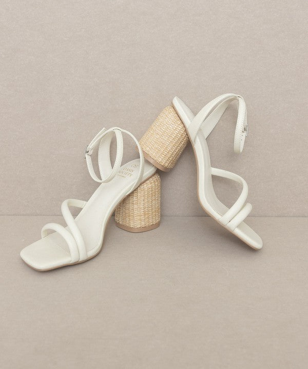 Raffia Heels-Beige