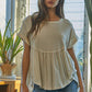 Textured Babydoll Top in Cream