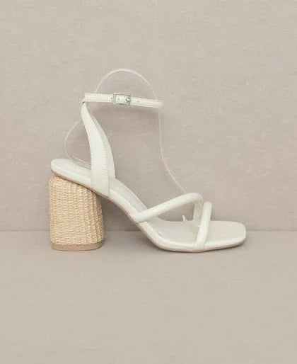 Raffia Heels-Beige