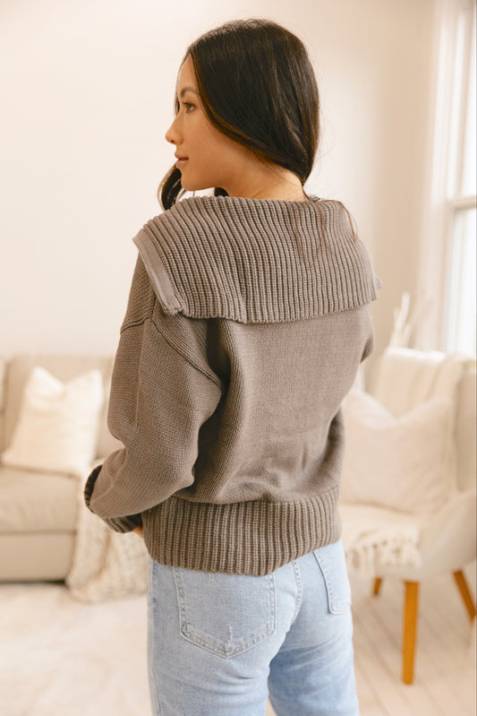 Overcast Zip Front Sweater-FINAL SALE